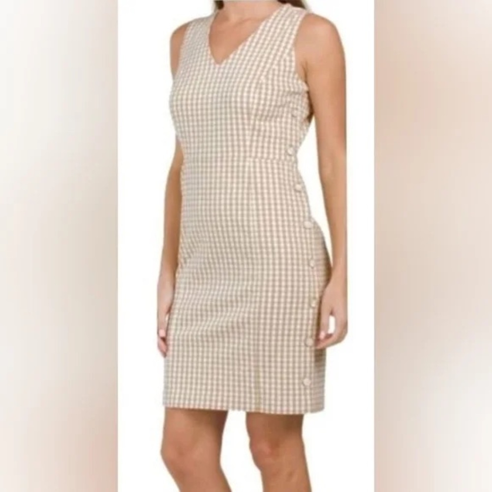 J. McLaughlin Paulson Gingham stretch dress